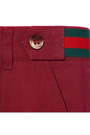 Dark red heavy cotton poplin shorts GUCCI KIDS | 810875XWA3E6055